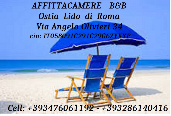 Spiaggia di Ostia Lido di Roma vicino all'affittacamere Casa Giò